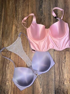 Victorias Secret Longline Bustier & Lavender Bra Set